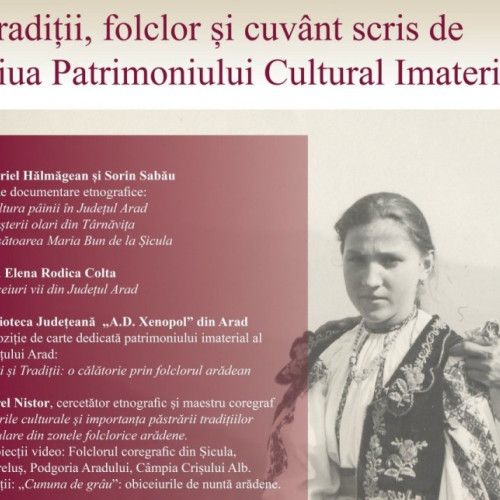 Activități culturale la Biblioteca Județeană &quot;Alexandru D. Xenopol&quot; Arad cu ocazia Zilei Patrimoniului Cultural Imaterial