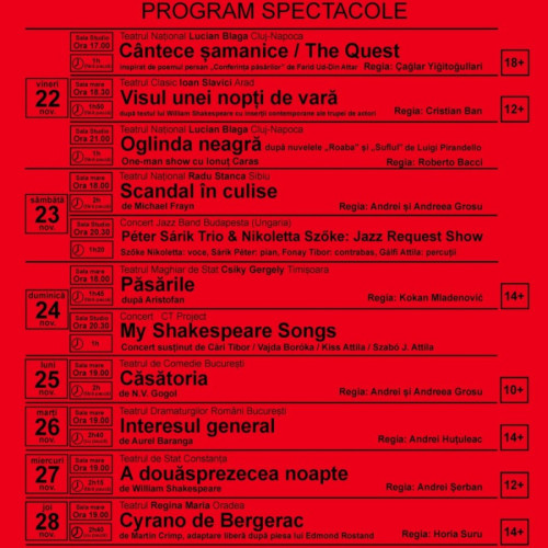 Festivalul Internațional de Teatru Clasic - FITCA 2024, la Arad