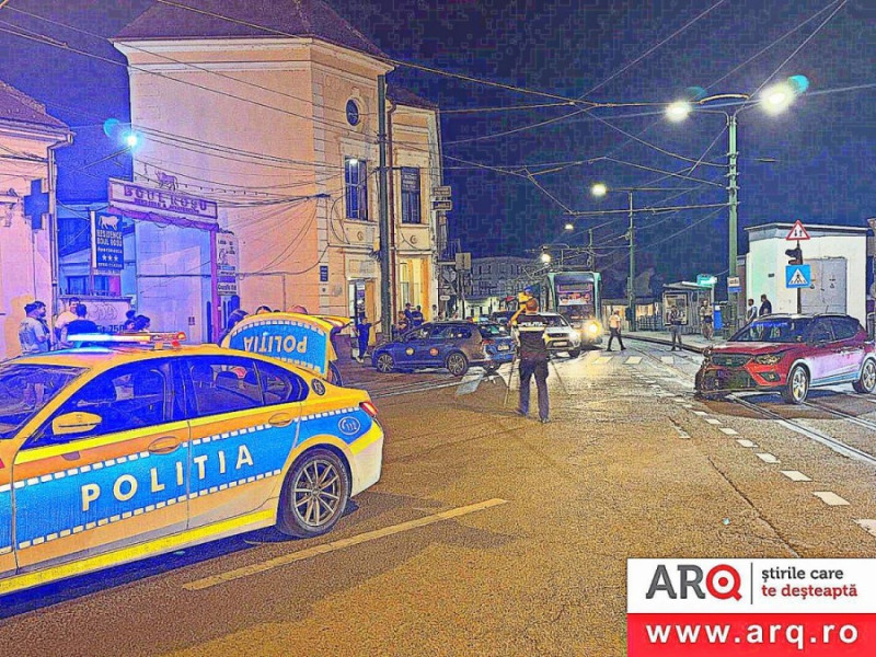 Accident în Arad în cartierul Boul Roșu, 5 persoane evaluate medical