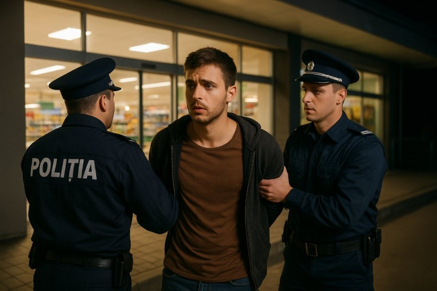 Un tânăr din Arad, reținut după o tentativă de furt de băuturi alcoolice