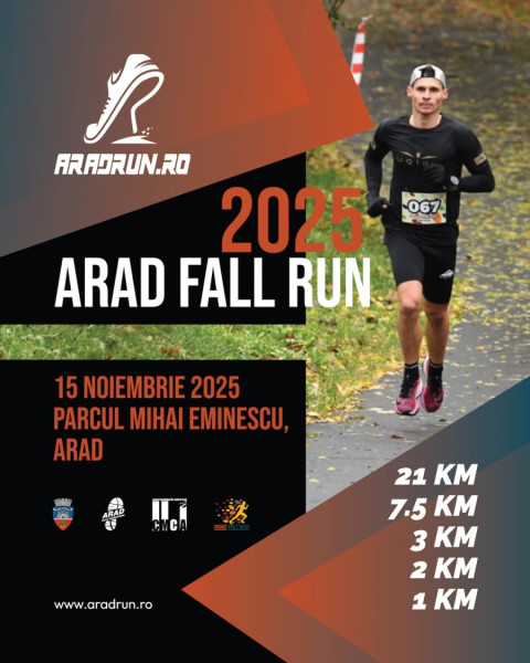 Arad Fall Run 2025 va aduna alergători în Parcul Mihai Eminescu pe 15 noiembrie