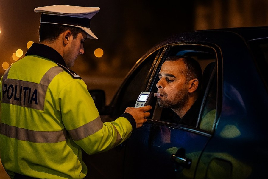 Bărbați prinși la volan în stare de ebrietate și fără permis în localități din Arad