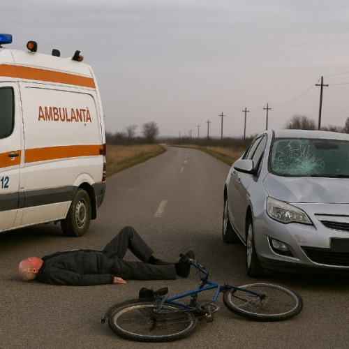 Biciclist grav rănit după ce a fost lovit de mașină între Sâmbăteni și Ghioroc