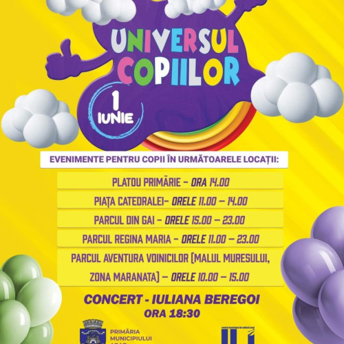 „Universul copiilor“- evenimente pentru copii de 1 Iunie, în municipiul Arad!